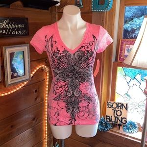 🆕RANSOM beautiful top Angel wings Cross bling NEW WITH TAGS - GREAT DEAL!!!